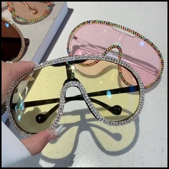 Plastic Frame Oversized One Piece Sunglasses UV400 Shield Goggles main image 5